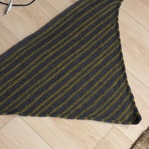 Handknit Wool/Cashmere/Silk Striped Triangle Scarf Wrap